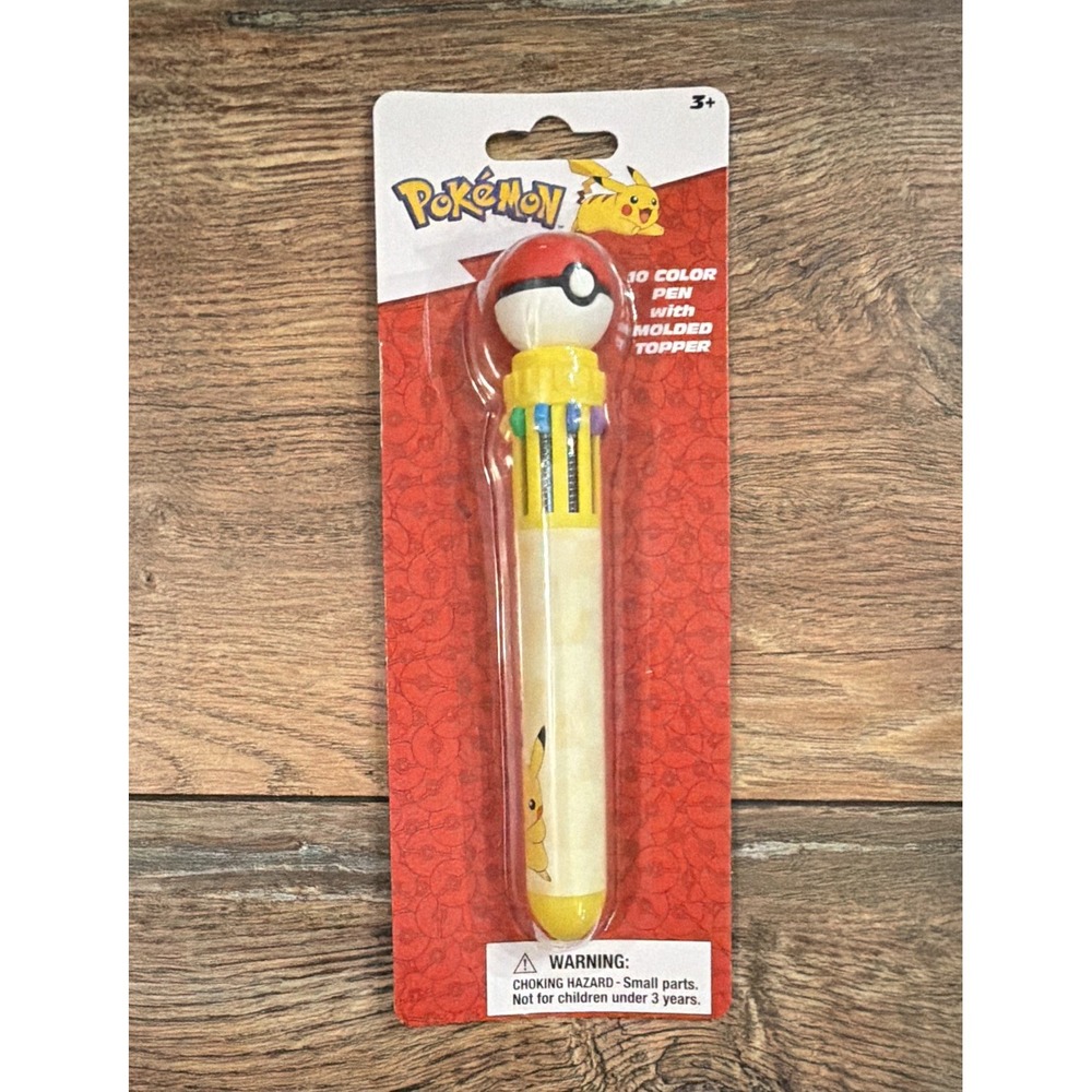 Pokemon Pikachu Pokeball 10 Color Pen Molded Topper NEW
